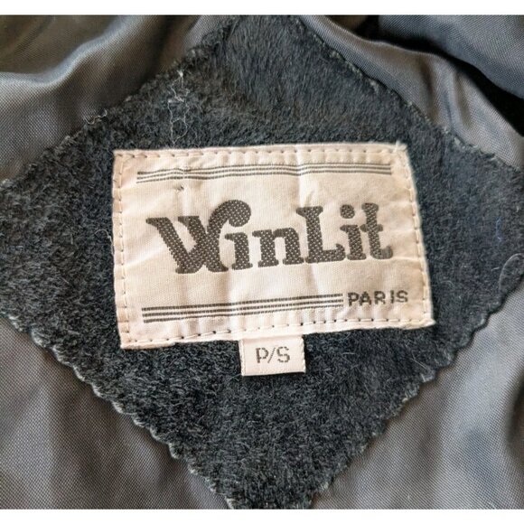 Vintage Winlit Paris Leather Suede Jacket Womens Sm - Made in Korea - Black 90s - Picture 2 of 16